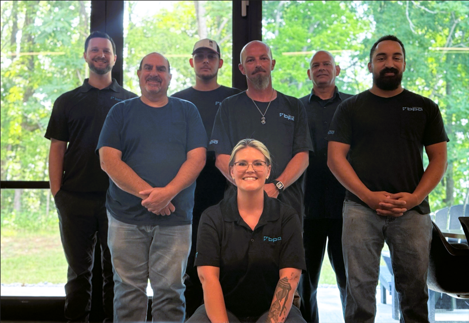 BPA's Safety Committee. Team members from left to right. Back Row: Jacob Juhase, Taylor Dunn, and Bill Blankenship. Middle Row: Jim Brusca, Bronson Tuma, and Nate Johnson. Front Row: Kali Bunker. Missing from the image are Todd Foster and Carlos Rivas.