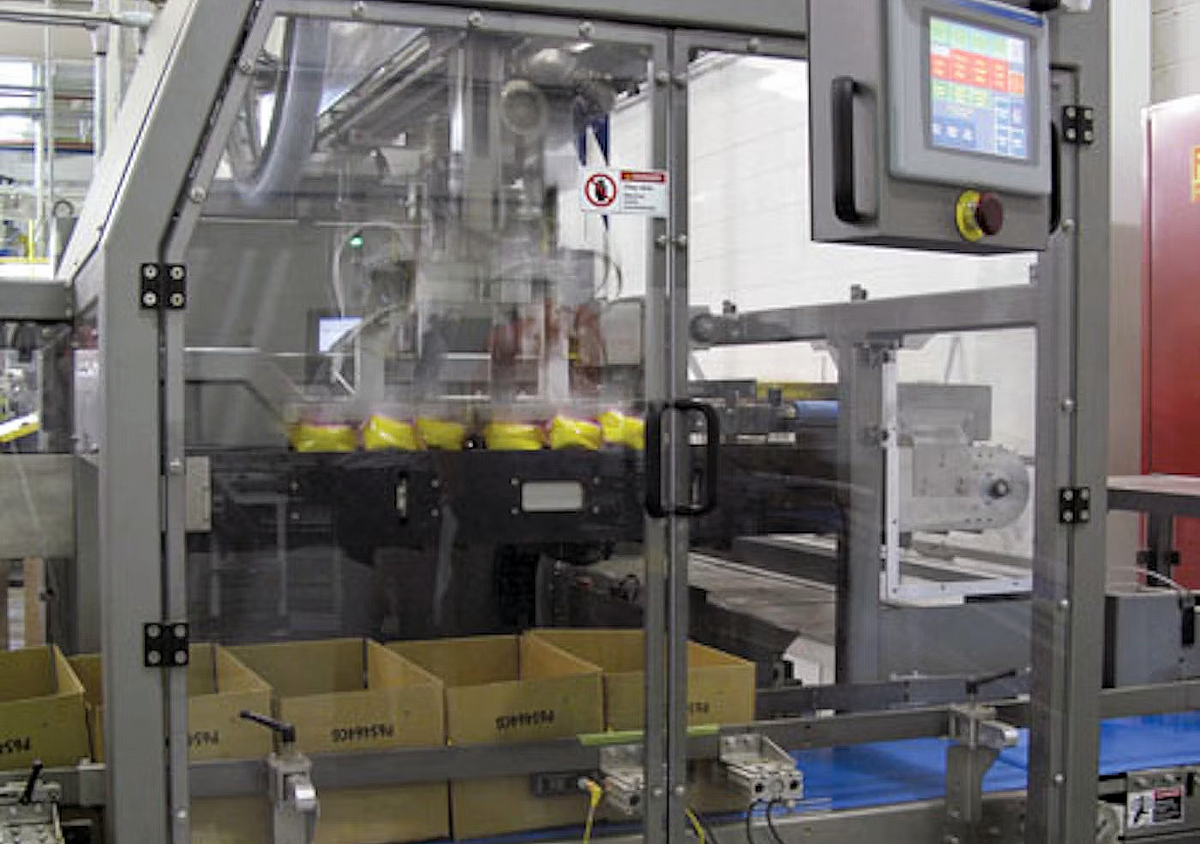 pet food pouches being backed